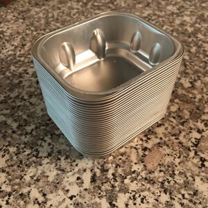 Mini pans aluminum tinfoil 40 bundle craft storage silver tone disposable set